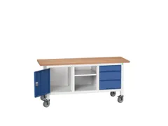 werkbank,HxBxD 830x1750x600mm,multiplexblad,uitrusting: 3laden,kast