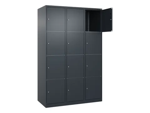 lockerkast,HxBxD 1850x1200x500mm,3x4vakken,vak B 400mm,cil.-slot