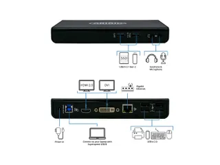 Origin Storage OSDOCK-USB3, Docking, USB 3.2 Gen 1 (3.1 Gen 1) Type-A, - 3
