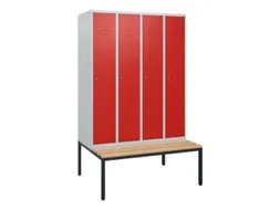 locker met bank,HxBxD 1950x1200x815mm,4vak,vak B 300mm,cil.-slot