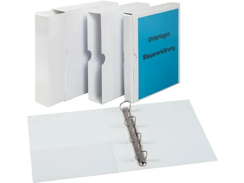 ringmap-set,1ringmap en 1verpakkingskarton,DIN A4,rug B 72mm,PVC,wit