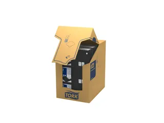 Tork 477829 Cocktailservet Zwart 24x24cm 2-laags 1/4 vouw 12x200st - 3