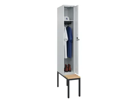 locker met bank,HxBxD 2120x300x815mm,1vak,vak B 300mm,draaigrendel