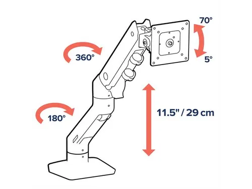 HX Bureau Monitorarm Mat Zwart