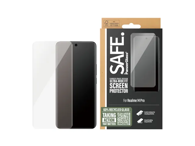 PanzerGlass SAFE. by Screen Protector Realme 14 Pro | Ultra-Wide Fi