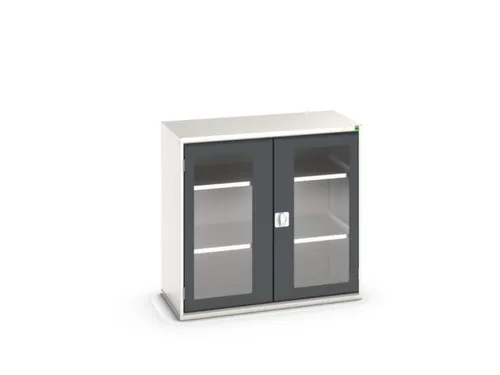 vitrinekast 1000x1050x550mm 2xStalen bodem romp RAL7035 front RAL7016