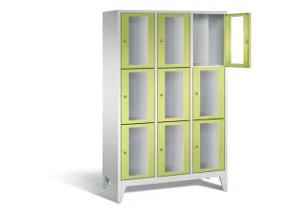 lockerkast 1850x1200x500mm 3x3 vakken Cilinderslot Poten, RDS1108060 - 1