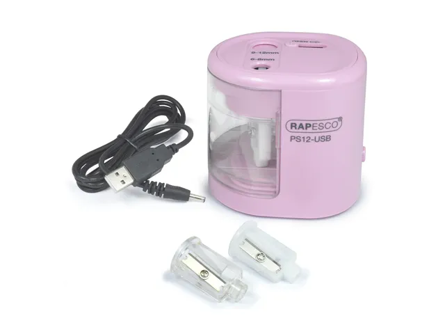 #Rapesco PS12-USB - Autopuntenslijper rose