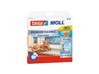 Tochtstrip Tesa Moll 05417 flexibel 6m transparant - 1