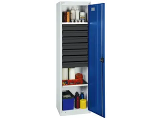 Materiaalkast 1800x500x500mm 2legborden Uitschuifbaar 7laden Ral5010 - 1
