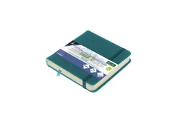Schetsboek Kangaro 12x12cm dark turquoise PU HC 80 vel 140gr roomwit m