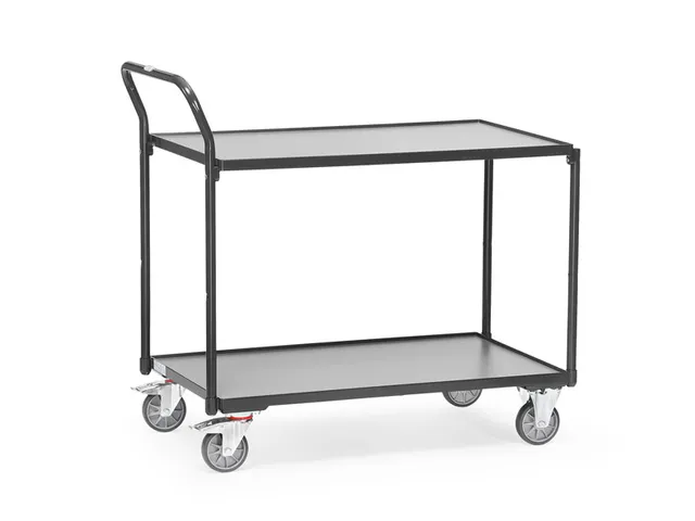 Lichte Tafelwagens 2742 Ral7016 300kg 2 Etages 1000x600mm Houten Plaat