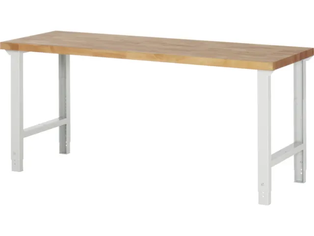 établi,HxlxP 790-1140x2000x700mm,hêtrepanneau,huilé,force 750kg