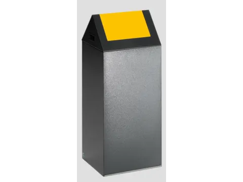 Afvalverzamelaar Zelfblussend 60 Liter 800X320X320Mm Klemring Geel