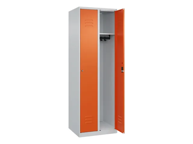 locker,HxBxD 1850x600x500mm,2vak,vak B 300mm,cil.-slot,staand op vloer