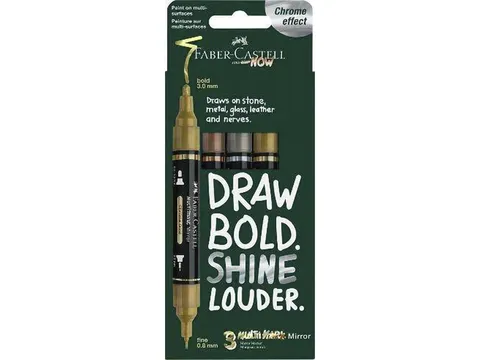 Chrome marker Faber-Castell Multimark Blister met 3 stuks. Kleur 550 c