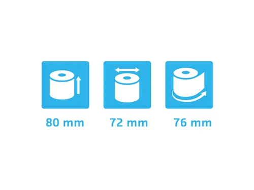 Thermische papierrollen voor kasregisters 1 laags 80x80x12mm