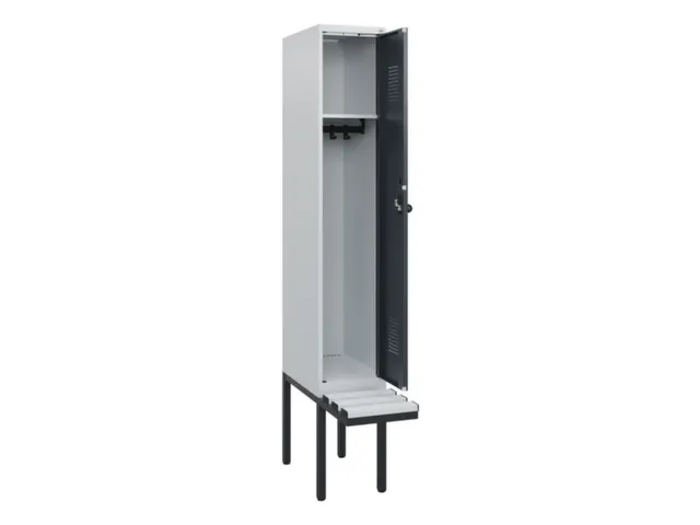 locker met bank,HxBxD 1950x300x815mm,1vak,vak B 300mm,draaigrendel
