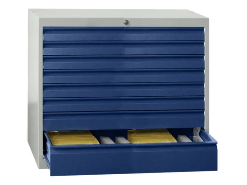 ladekast HxBxD 600x1023x600mm 5laden slot RAL7035 front RAL5010
