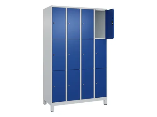 lockerkast,HxBxD 1950x1200x500mm,4x3vakken,vak B 300mm,cil.-slot