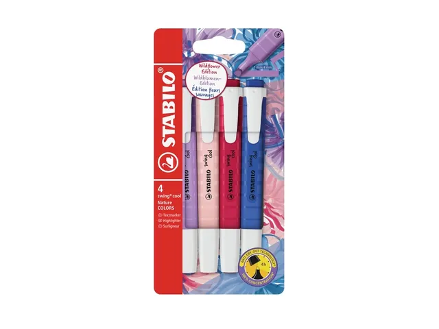 Markeerstift STABILO Swing cool Wildflower 4 stuks assorti