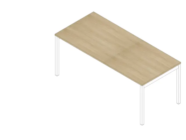 In hoogte verstelbaar bureau,HxBxD 680-760x1800x800mm,blad eiken