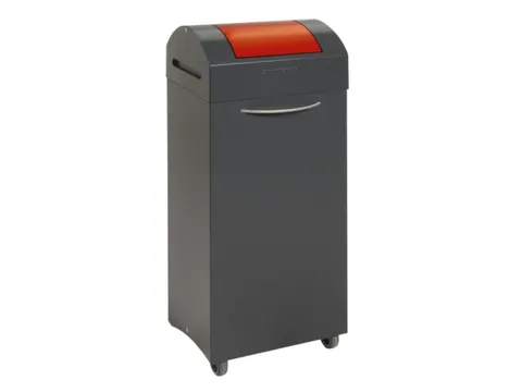 Afvalbak 75 Liter 840x380x320mm Plaatstaal 2 Wielen Klep Rood