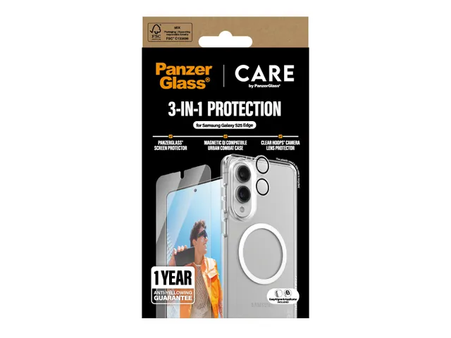 PanzerGlass | CARE by Flagship 3-in-1 Bundle Samsung S25 Edge, S
