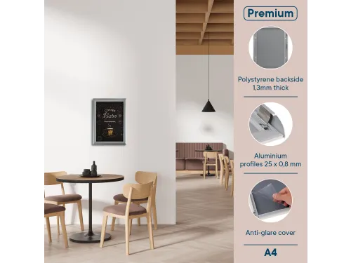 Europel Kliklijst Premium A4 25mm Zilver