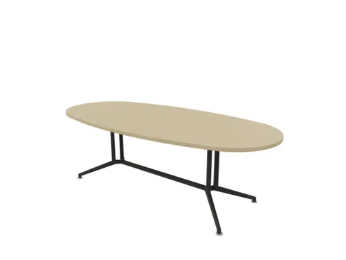 vergadertafel,HxBxD 740x2400x1100mm,ovaal,V-vormonderstel donkergrijs