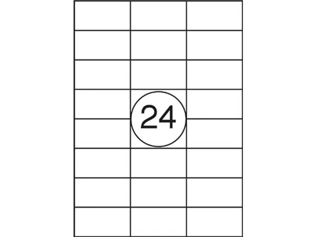 Office Product Etiket 70x37mm Wit Rechte Hoek 2400 stuks