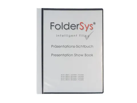 #*Showalbum Foldersys A4 PP 20tassen zwart met frontsheet