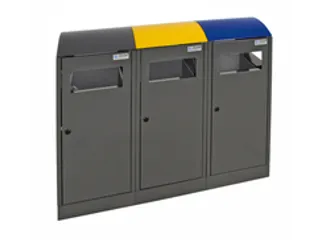 Afvalverzamelstation Niet-Brandbaar 3X40 Liter 815X1050X350Mm grijs - 1