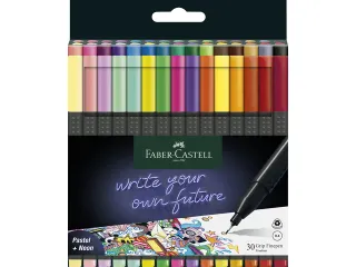 Fineliner Faber-Castell Grip 0,4mm etui 30 stuks pastel, neon, basic a - 1