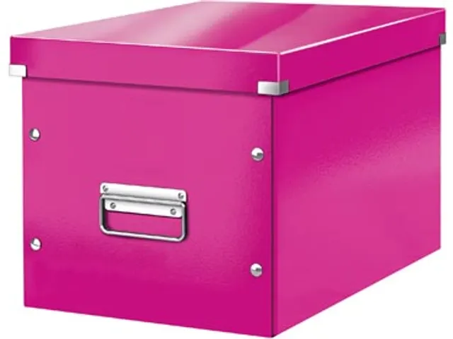 Click & Store kubus opbergdoos roze 320x310x360mm 80% gerecycled karto