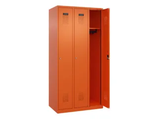 locker,HxBxD 1850x900x500mm,3vak,vak B 300mm,cil.-slot,staand op vloer - 2