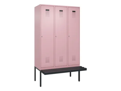 locker met bank,voor scheiding van kleding,HxBxD 2120x1200x815mm,3vak