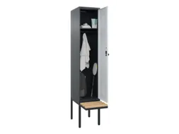 locker met bank,HxBxD 2120x400x815mm,1vak,vak B 400mm,draaigrendel