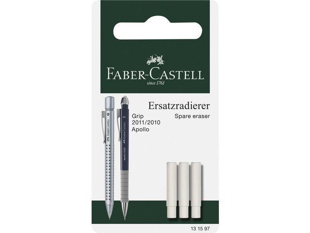 reservegum Faber Castell voor GRIP 2011 blister a 3 stuks | FaberCastellShop.nl