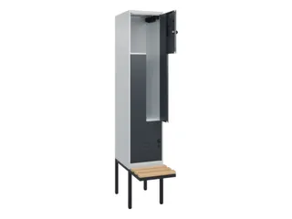 Z-garderobekast,HxBxD 2120x400x815mm,2vak,vak B 400mm,draaigrendel - 2