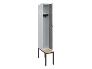 locker met bank,HxBxD 2120x300x815mm,1vak,vak B 300mm,draaigrendel - 2