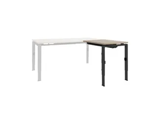 Bureau Linesto N4 aanbouwtafel 120x60cm robson eiken 25mm zwart - 1