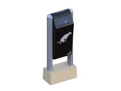 Buitenafvalbak Binsystem Hondenhalte 60 Liter Zwart Aluminium