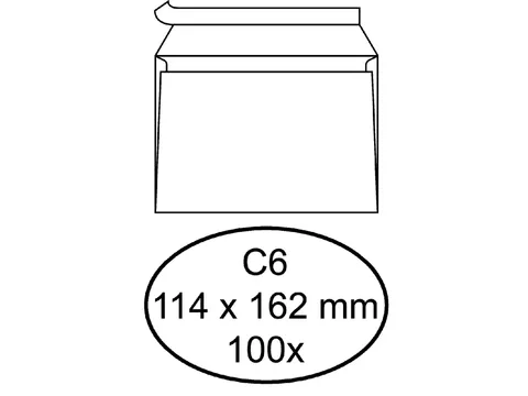 Envelop Quantore Bank C6 114x162mm 80gr Wit Zelfklevend