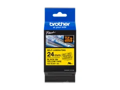 Brother TZe-SL651 zelflaminerende labeltape zwart op geel - 24 mm - vo