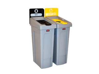 Slim Jim Recyclingstation Duits Deksel Gesloten Zwart Flessen Geel - 1