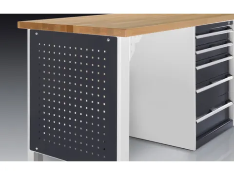 zijpaneel,v. werkbank,HxB 692x610mm,geperfor.,RAL7016