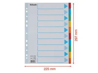 Tabbladen Esselte A4 11-gaats Karton 10-delig Assorti - 3