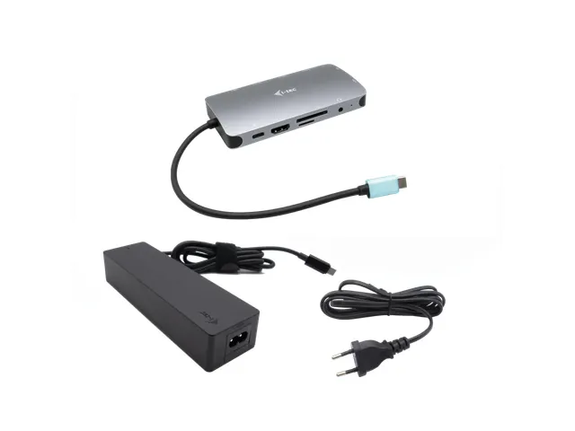 USB-C Metal Nano Dock HDMI/VGA with LAN + Charger 100W
