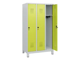 schoollocker,HxBxD 1630x900x500mm,3vak,vak B 300mm,draaigrendel,voeten - 1